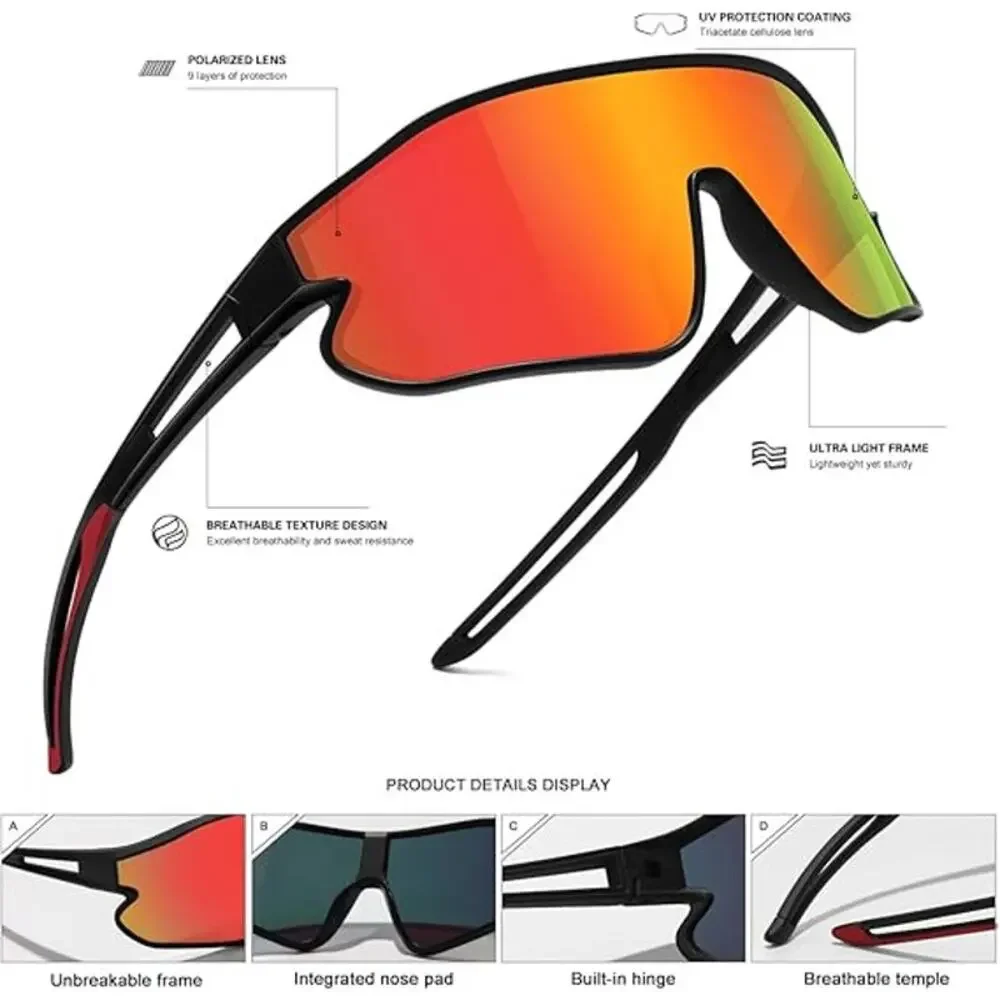 New Kids 2 Pairs Youth Red Polarized Sports Cycling Shades Kids Sunglasses